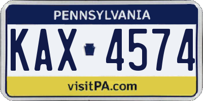 PA license plate KAX4574