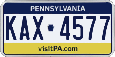 PA license plate KAX4577