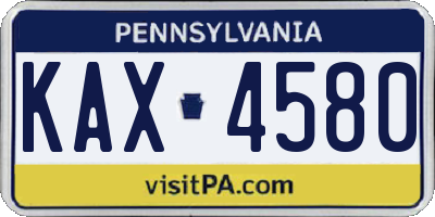 PA license plate KAX4580