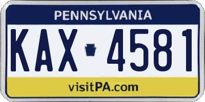 PA license plate KAX4581