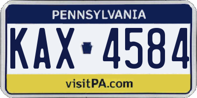 PA license plate KAX4584