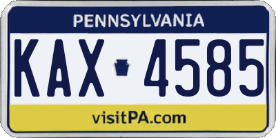 PA license plate KAX4585