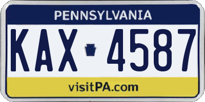 PA license plate KAX4587