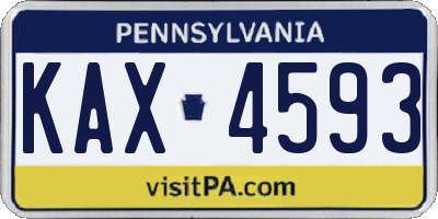 PA license plate KAX4593