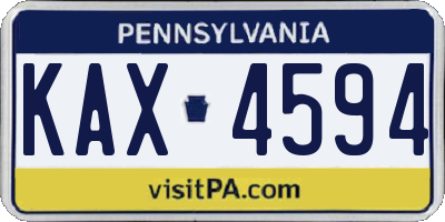 PA license plate KAX4594