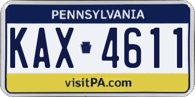 PA license plate KAX4611