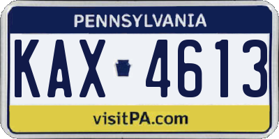 PA license plate KAX4613