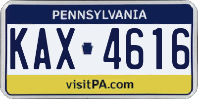 PA license plate KAX4616
