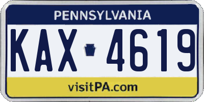 PA license plate KAX4619