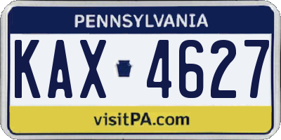 PA license plate KAX4627