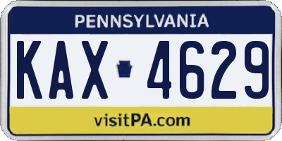 PA license plate KAX4629