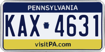 PA license plate KAX4631