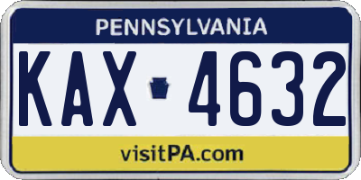PA license plate KAX4632