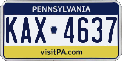 PA license plate KAX4637