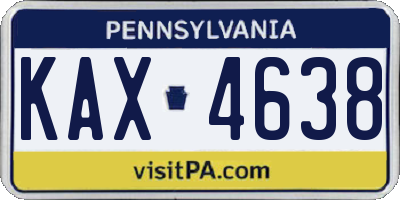 PA license plate KAX4638