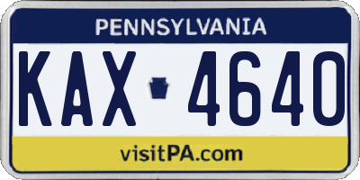 PA license plate KAX4640