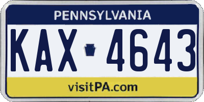 PA license plate KAX4643