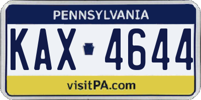 PA license plate KAX4644