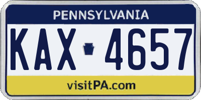 PA license plate KAX4657