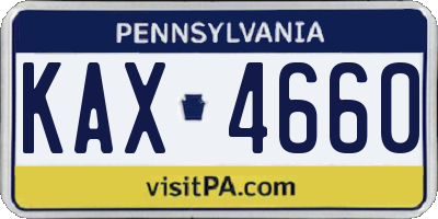 PA license plate KAX4660