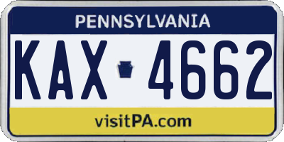 PA license plate KAX4662