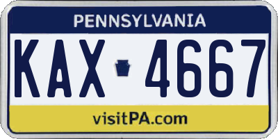 PA license plate KAX4667