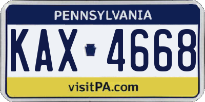 PA license plate KAX4668