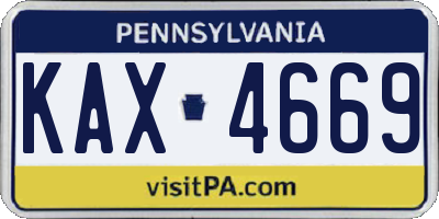 PA license plate KAX4669