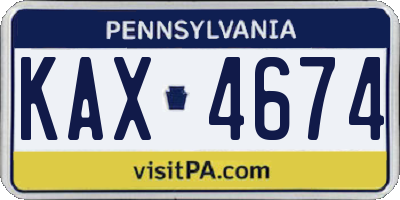 PA license plate KAX4674