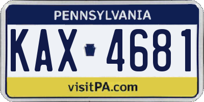 PA license plate KAX4681