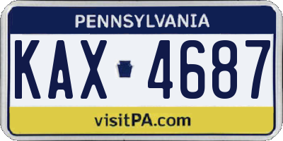PA license plate KAX4687
