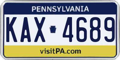 PA license plate KAX4689