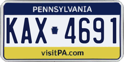 PA license plate KAX4691