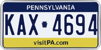 PA license plate KAX4694