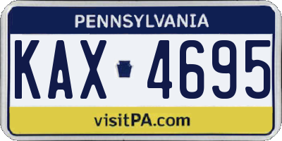 PA license plate KAX4695