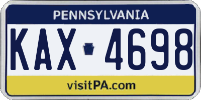 PA license plate KAX4698