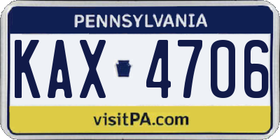 PA license plate KAX4706