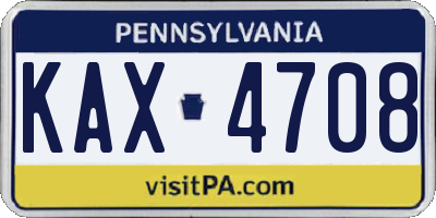 PA license plate KAX4708