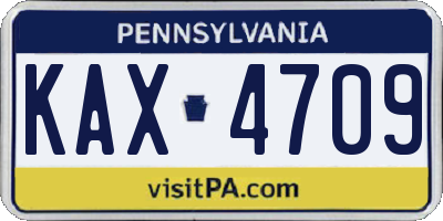 PA license plate KAX4709