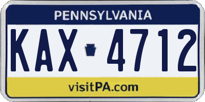 PA license plate KAX4712