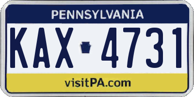 PA license plate KAX4731