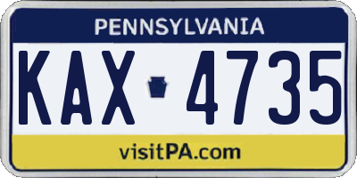 PA license plate KAX4735