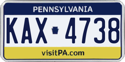 PA license plate KAX4738
