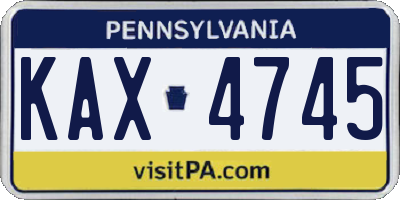 PA license plate KAX4745