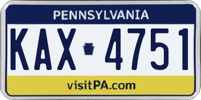 PA license plate KAX4751