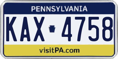 PA license plate KAX4758