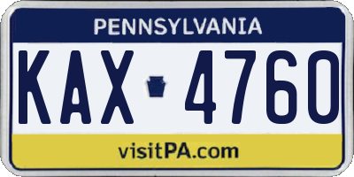 PA license plate KAX4760