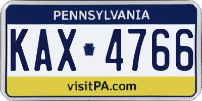 PA license plate KAX4766
