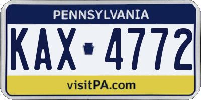 PA license plate KAX4772