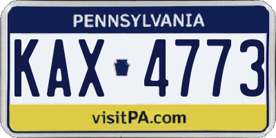 PA license plate KAX4773